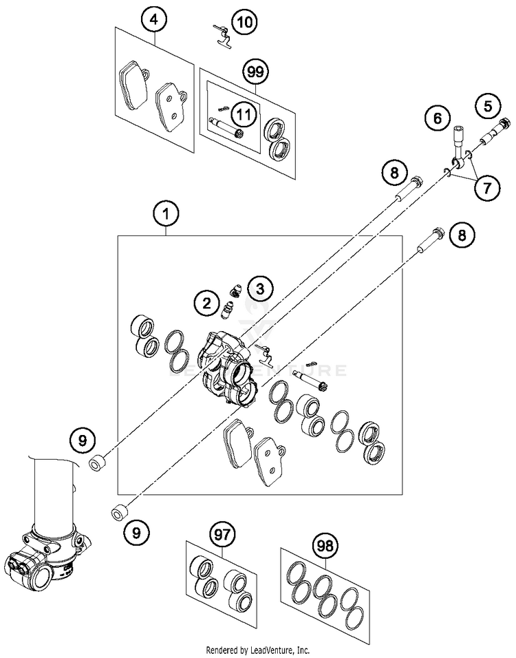 Brake Caliper Front TC 85 CHASSIS - 2016 Schematic