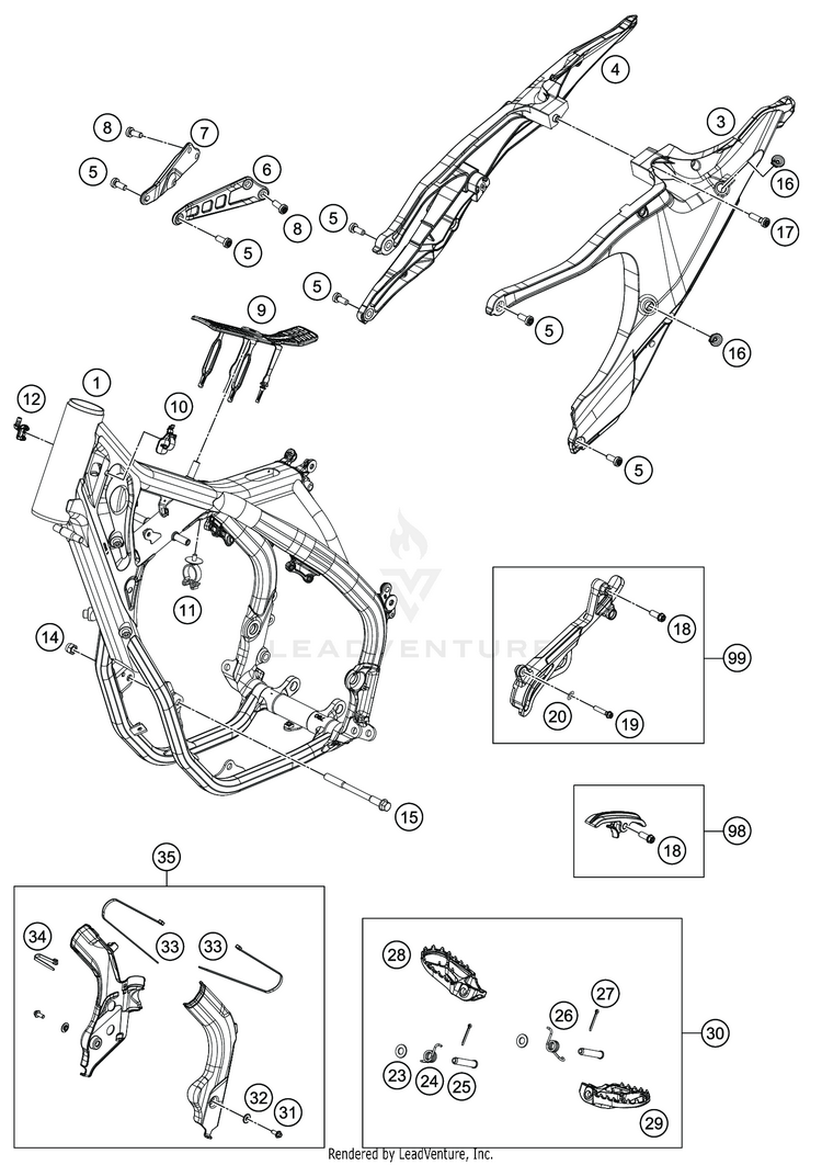 Frame TC 250 CHASSIS - 2020 Schematic