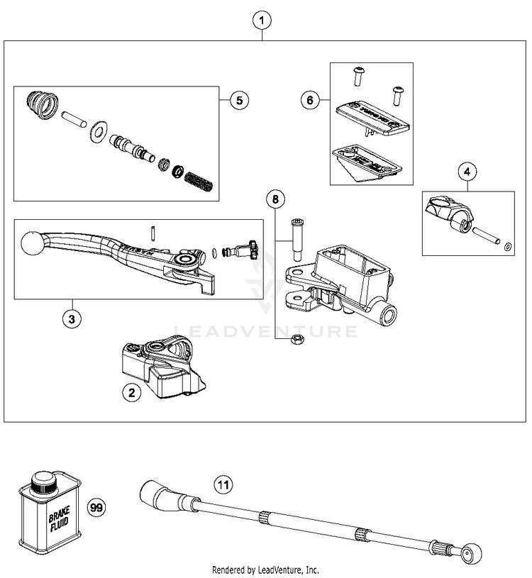 Hand Brake Cylinder FC 450 CHASSIS - 2018 Schematic