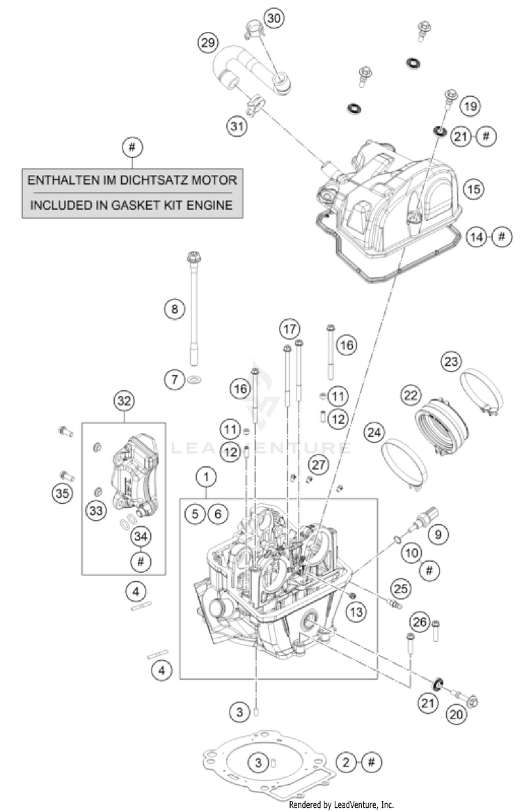 Cylinder Head 701 FE/FS US ENGINE - 2023 Schematic