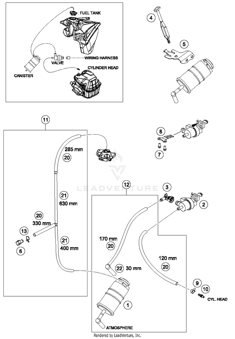 Evaporative Canister FE 350S CHASSIS - 2016 Schematic