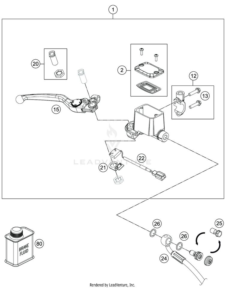 Front Brake Control 701 SUPERMOTO CHASSIS - 2020 Schematic