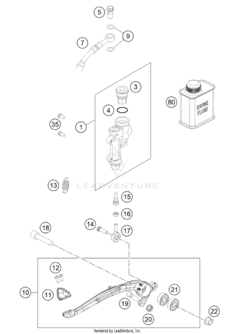 Rear Brake Control TC 250 CHASSIS - 2025 Schematic