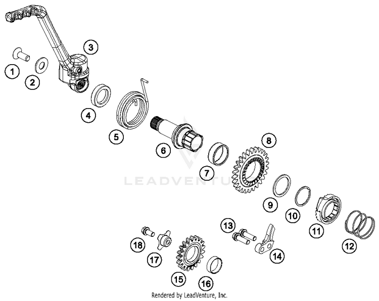 Kick Starter TC 85 ENGINE - 2018 Schematic