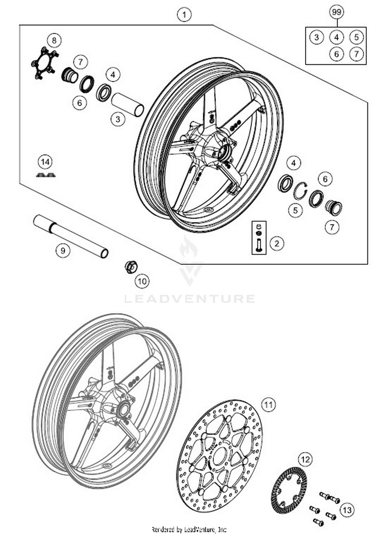 Front Wheel 701 VITPILEN CHASSIS - 2018 Schematic