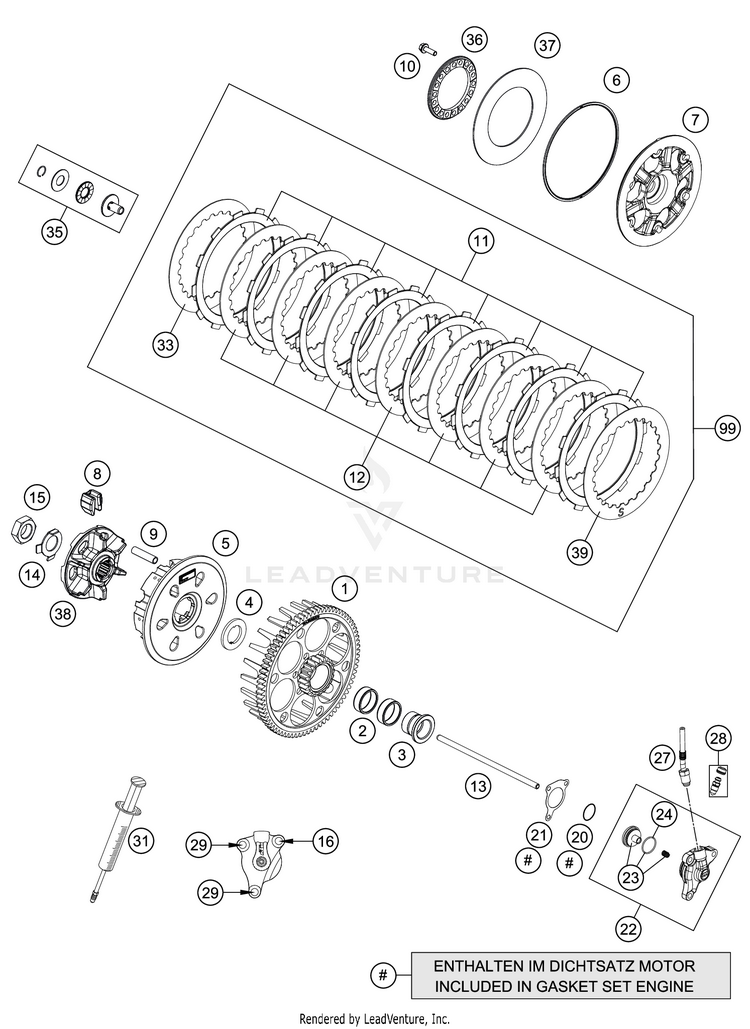 Clutch FC 450 Engine - 2021 Schematic