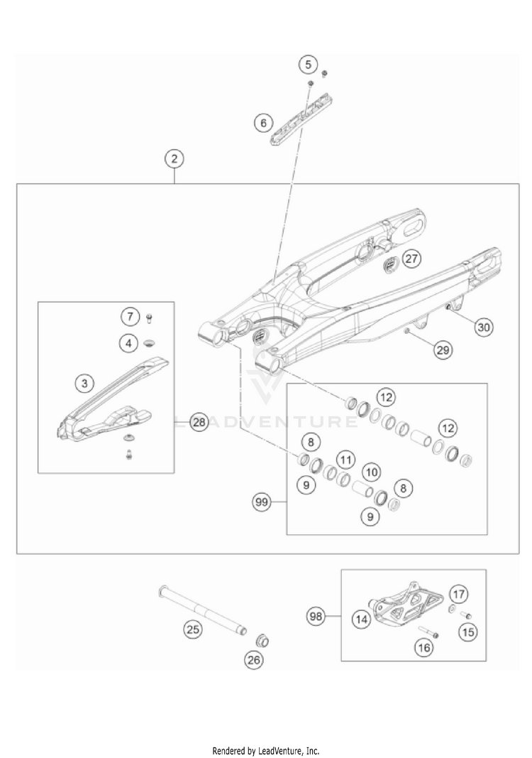 Swing Arm TC 125 CHASSIS - 2022 Schematic