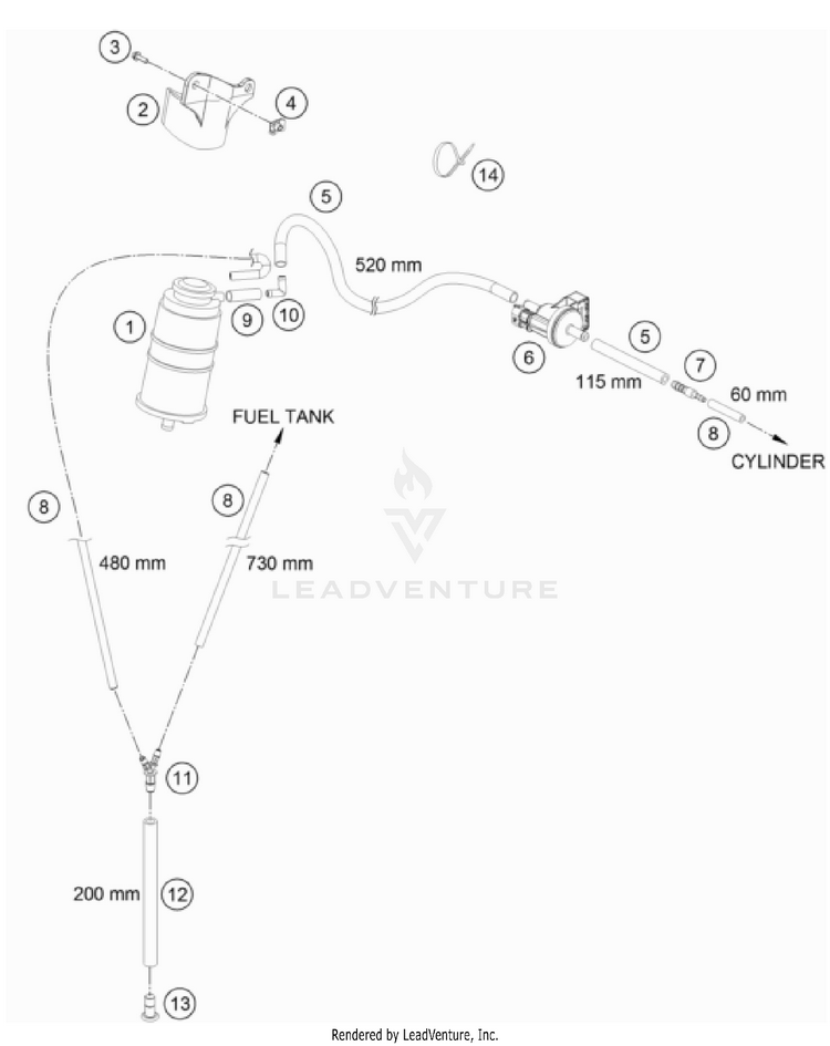 Evaporative Canister 701 ENDURO CHASSIS - 2023 Schematic