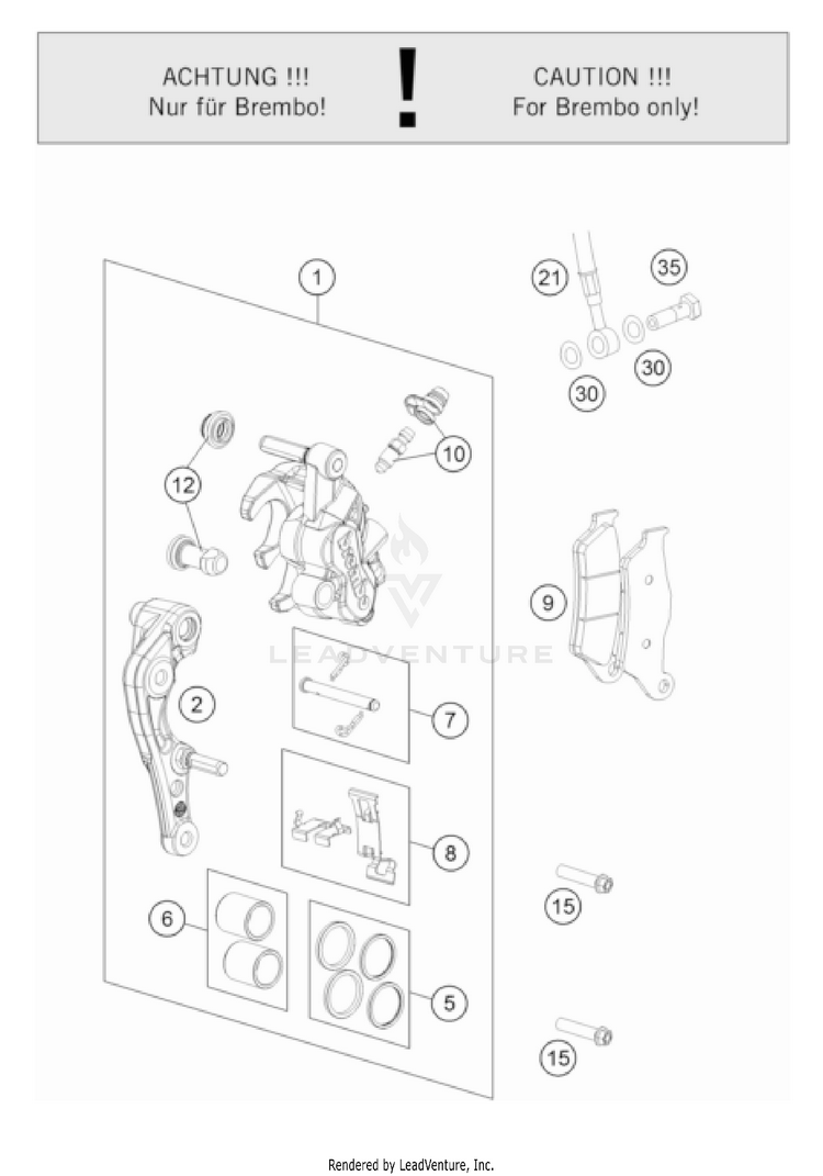 Front Brake Caliper FC 450 CHASSIS - 2022 Schematic