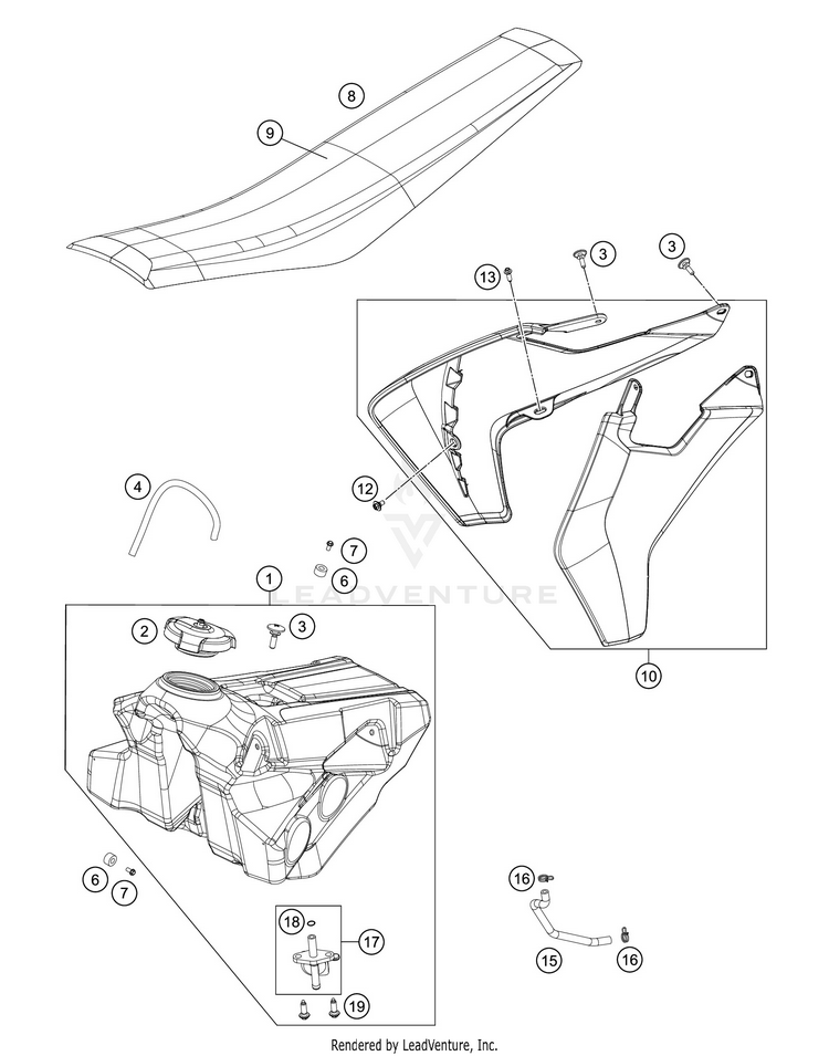 Tank, Seat, Cover TC 85 19 16 CHASSIS - 2018 Schematic
