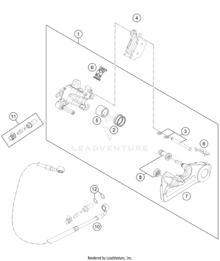 Rear Brake Caliper FX 350 CHASSIS - 2025 Schematic