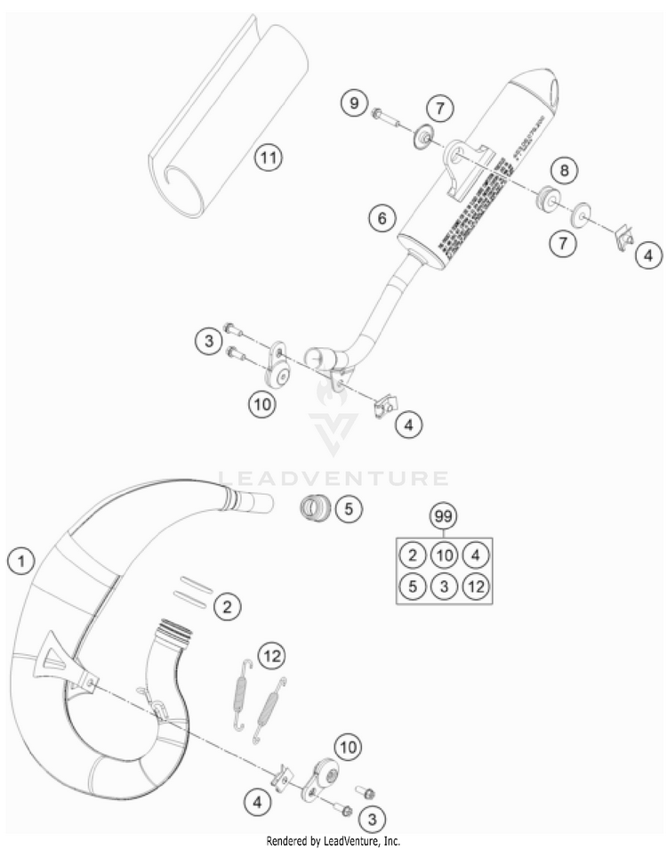 Exhaust System TC 50 CHASSIS - 2023 Schematic