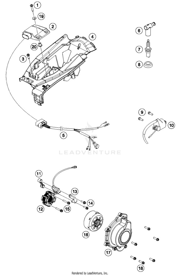 Ignition System TC 125 ENGINE - 2019 Schematic