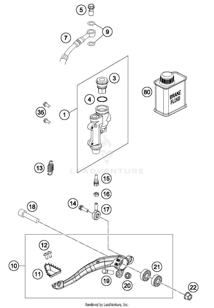 Rear Brake Control FC 450 CHASSIS - 2016 Schematic