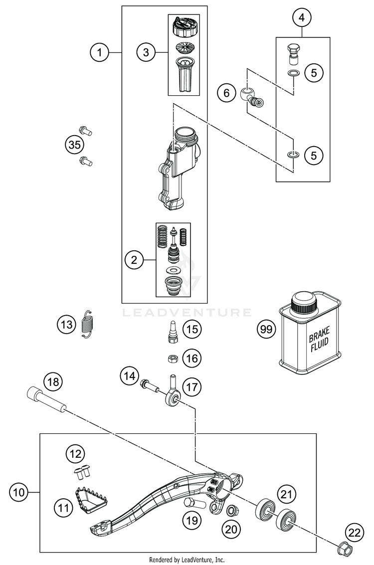 Rear Brake Control FE 350 CHASSIS - 2020 Schematic