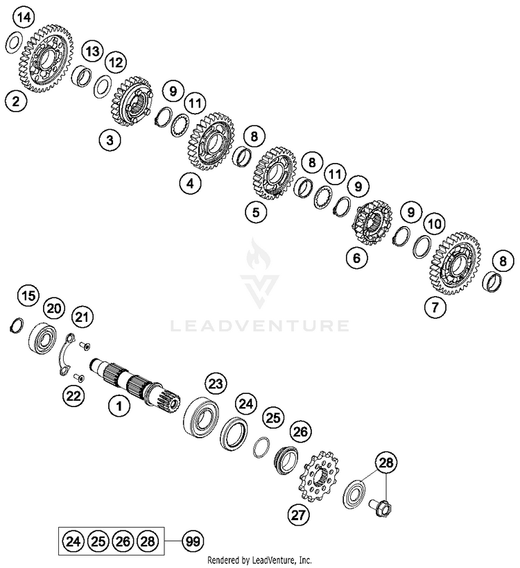 Transmission Ii - Countershaft FE 501 ENGINE - 2018 Schematic