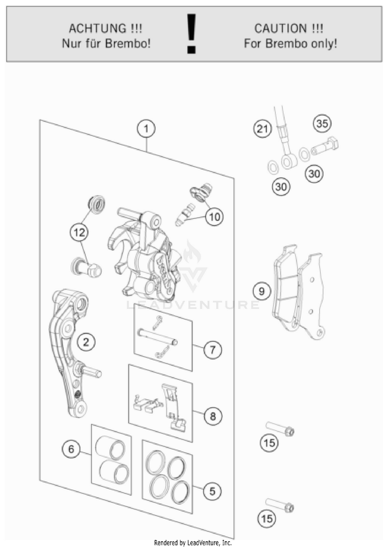 Front Brake Caliper FX 350 CHASSIS - 2023 Schematic