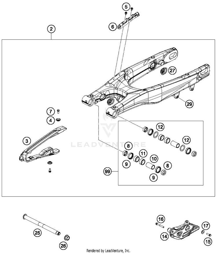 Swing Arm FC 450 CHASSIS - 2019 Schematic