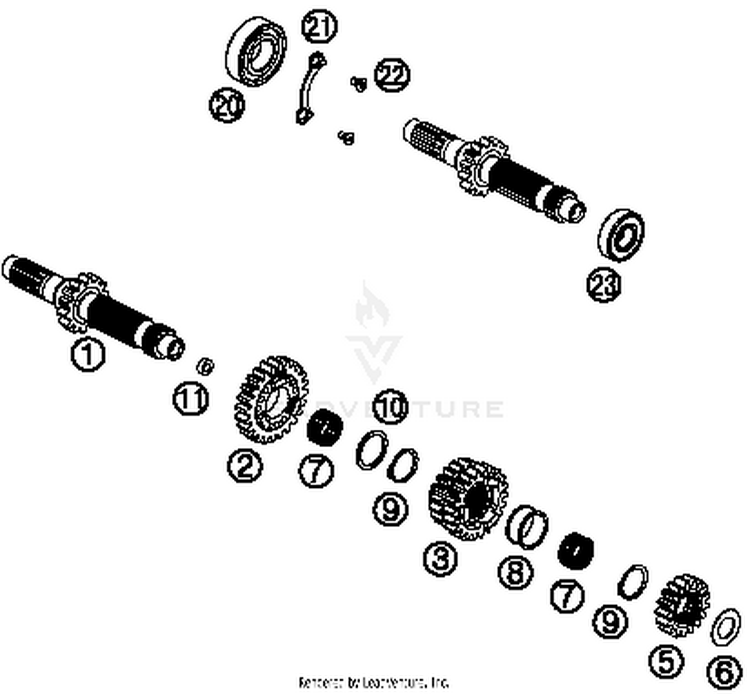 Transmission I - Main Shaft FC 450 ENGINE - 2014 Schematic