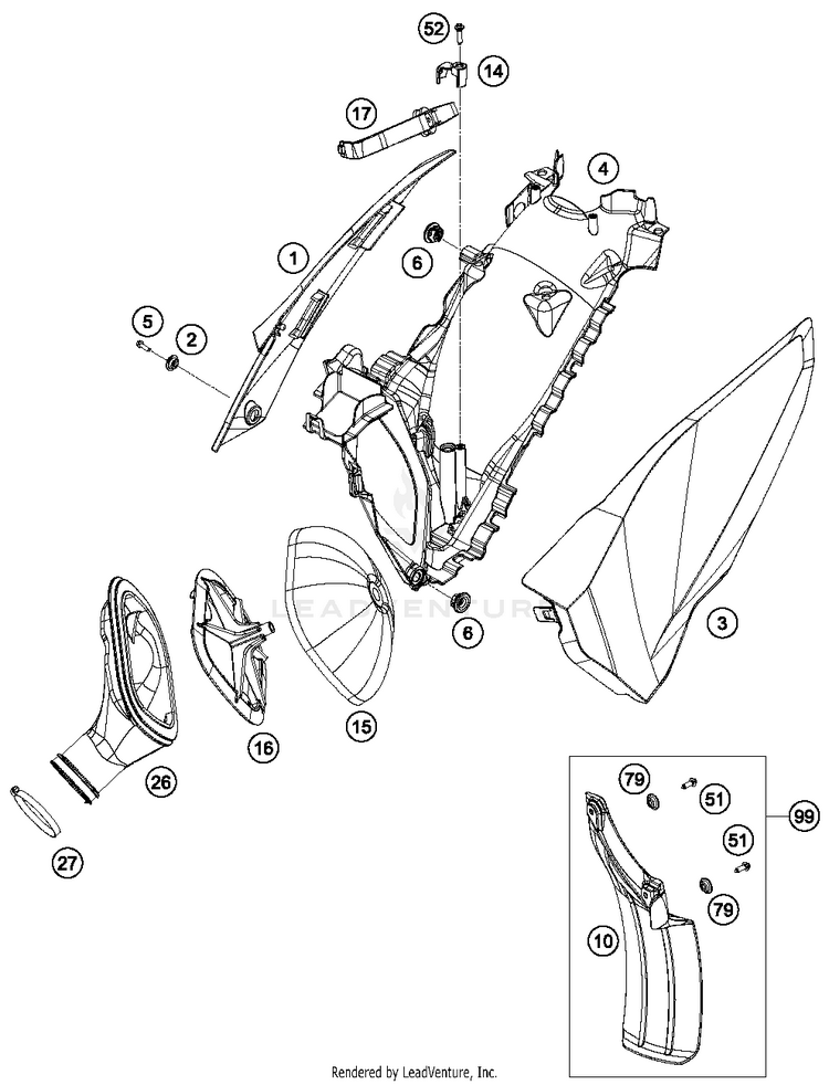 Air Filter TE 250 CHASSIS - 2014 Schematic