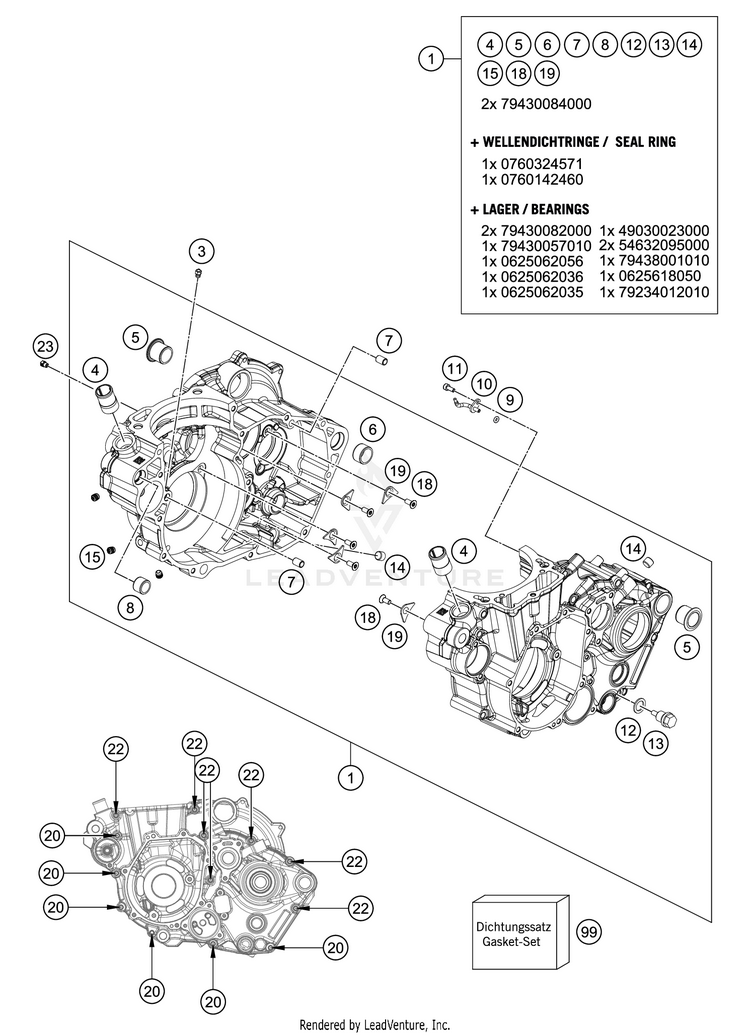 Engine Case FC 450 Engine - 2021 Schematic