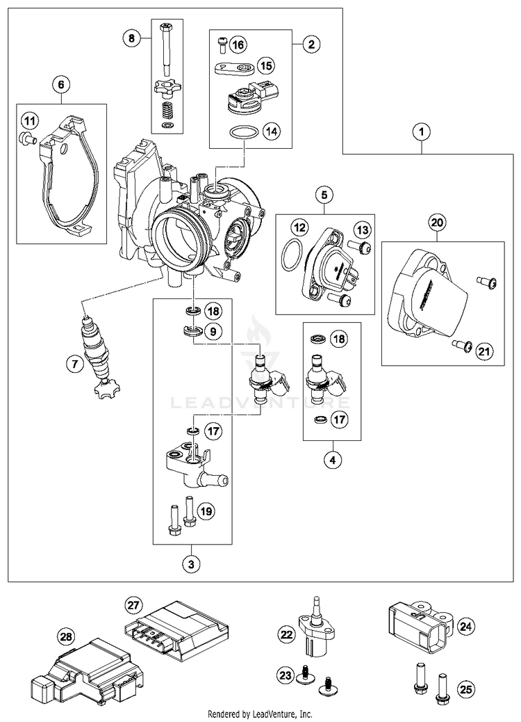 Throttle Body FC 450 ENGINE - 2016 Schematic