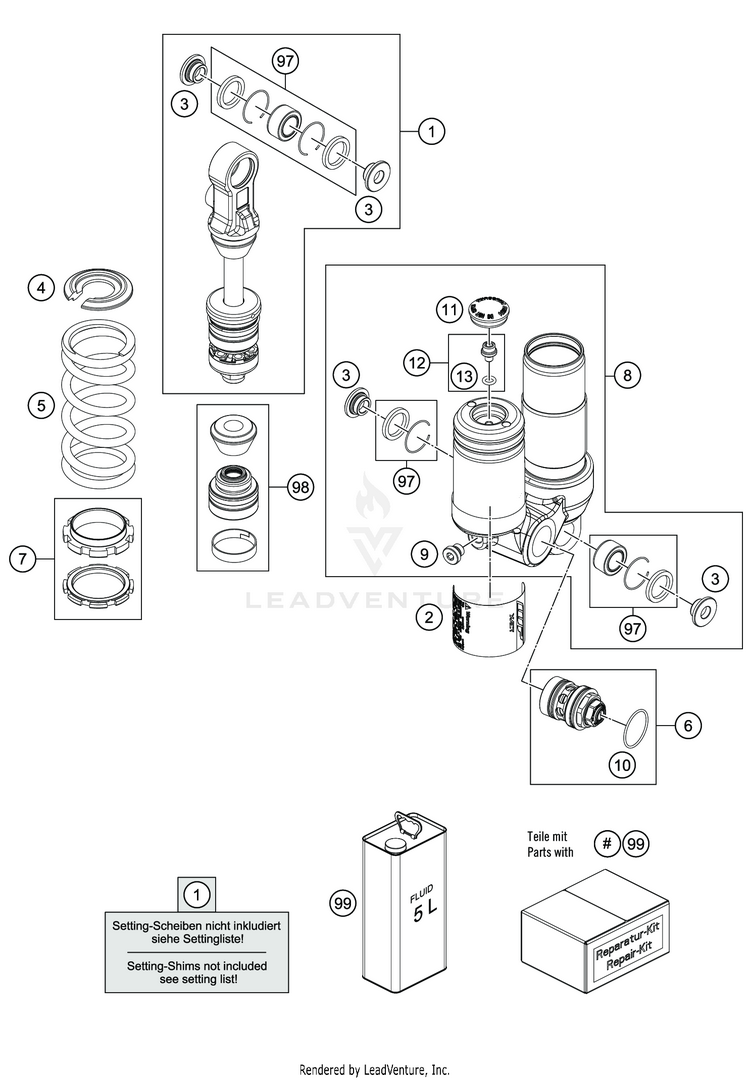 Shock Absorber Disassembled TC 50 CHASSIS - 2020 Schematic