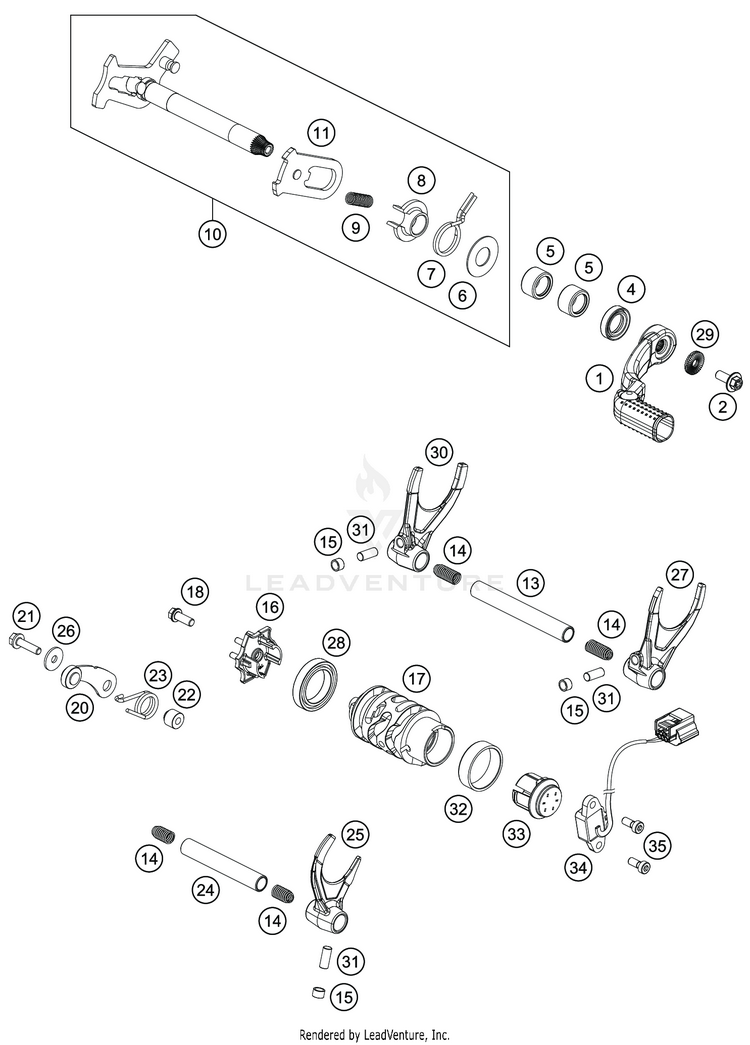 Shifting Mechanism FE 501s ENGINE - 2020 Schematic