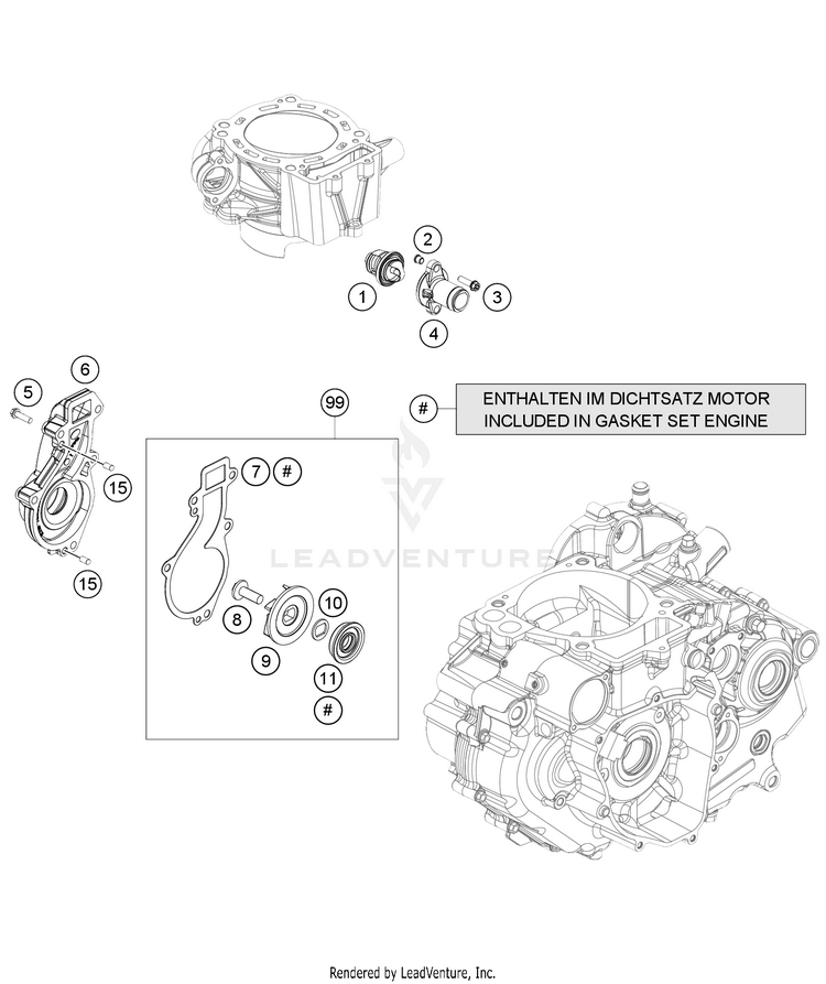 Water Pump 701 FE/FS US ENGINE - 2021 Schematic