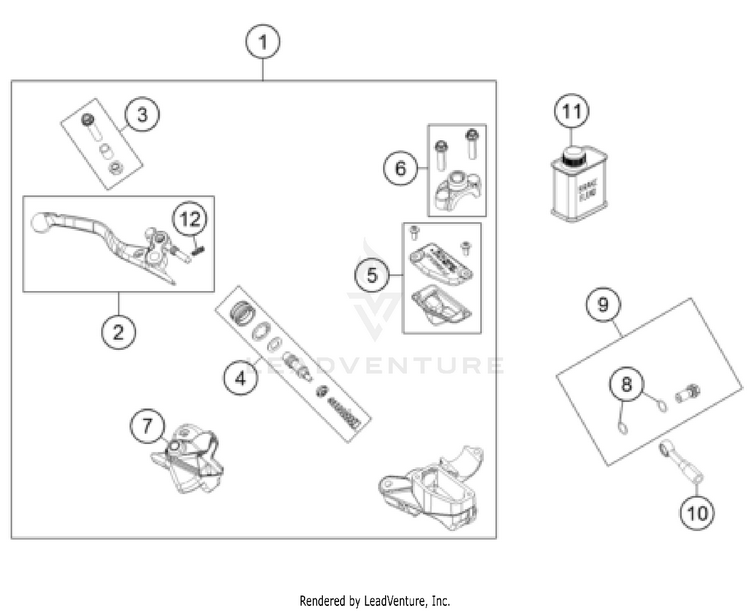 Front Brake Control TC 85 19/16 CHASSIS - 2025 Schematic