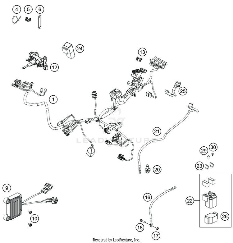 Wiring Harness FE 350 CHASSIS - 2020 Schematic