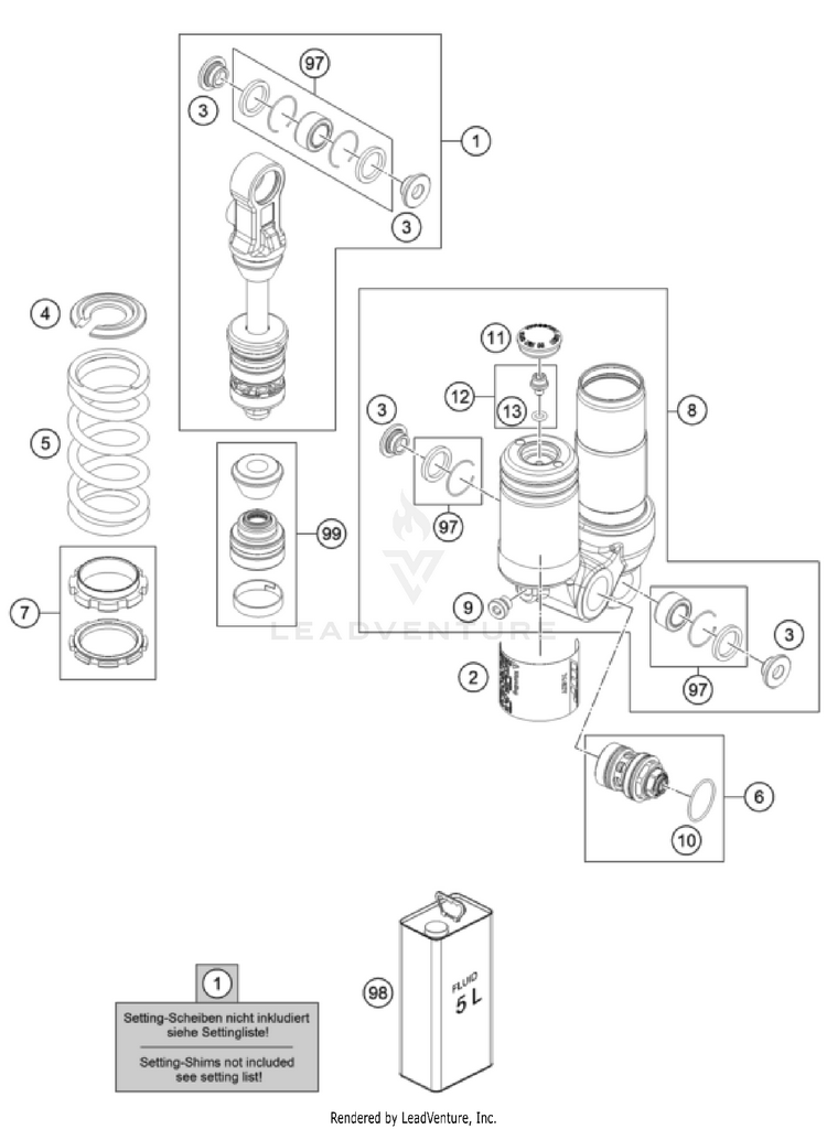 Shock Absorber Disassembled Schematic
