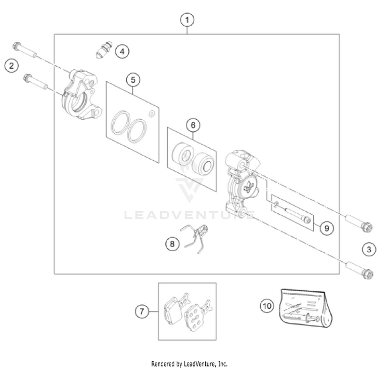 Front Brake Caliper TC 50 EU CHASSIS - 2024 Schematic