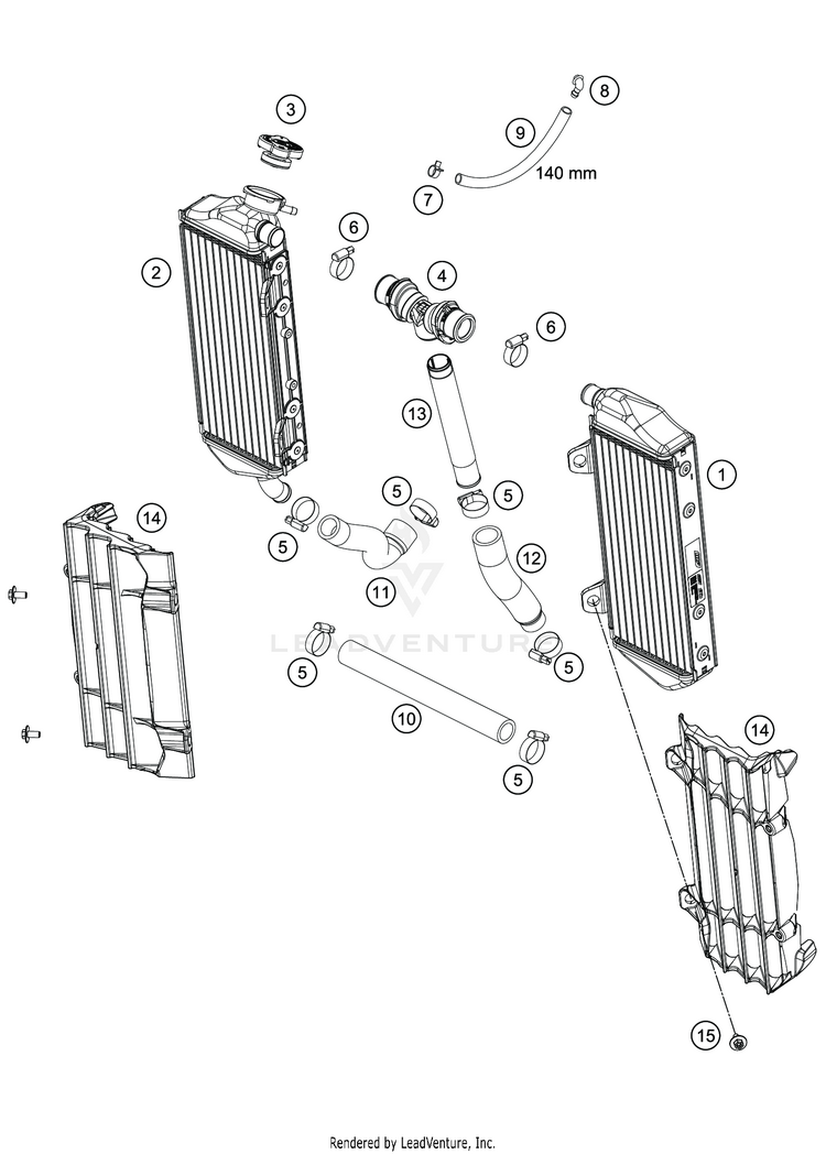 Cooling System TC 125 ENGINE - 2020 Schematic