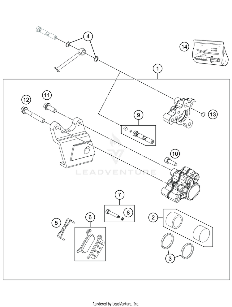 Rear Brake Caliper TC 50 CHASSIS - 2020 Schematic