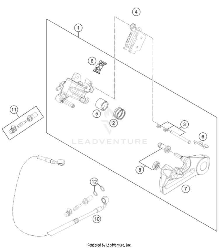 Rear Brake Caliper FC 450 ROCKSTAR EDITION CHASSIS - 2024 Schematic