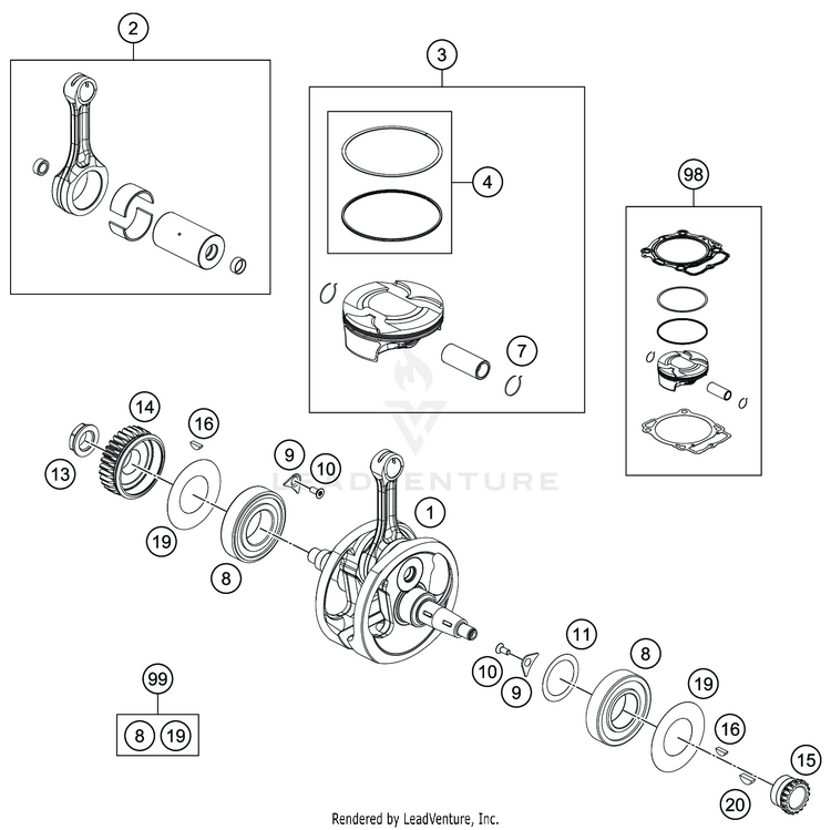 Crankshaft, Piston Schematic