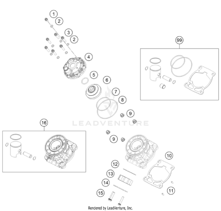 Cylinder, Cylinder Head TC 50 ENGINE - 2025 Schematic