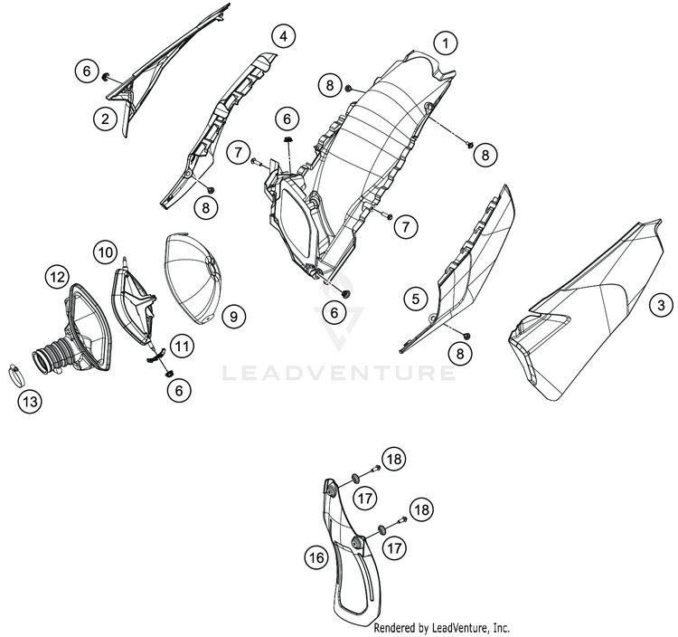 Air Filter TC 250 CHASSIS - 2020 Schematic