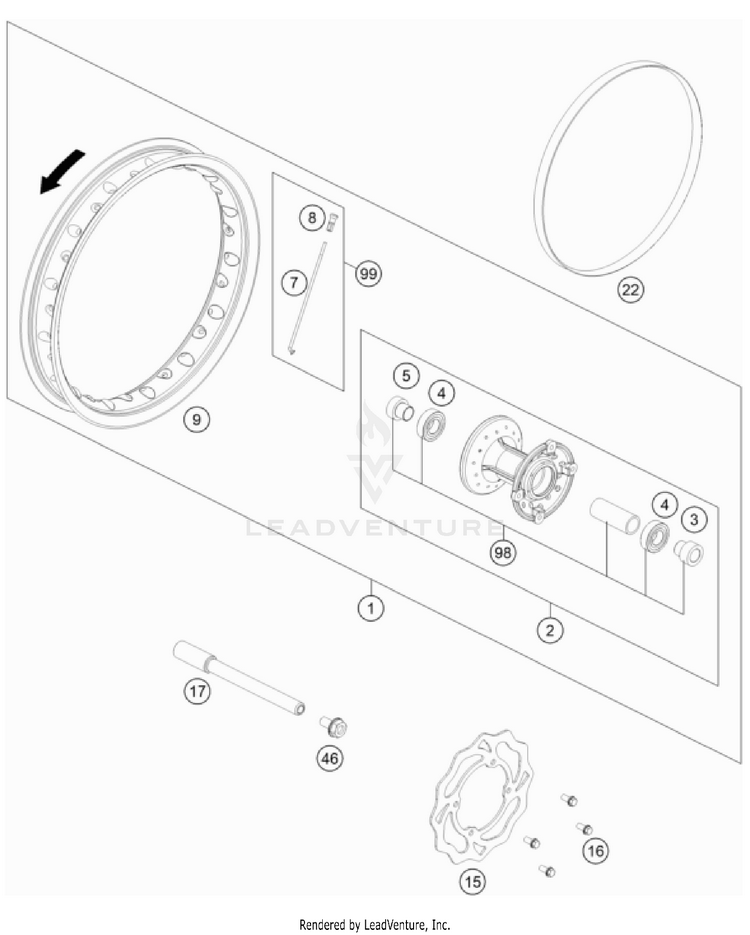 Front Wheel TC 50 CHASSIS - 2023 Schematic