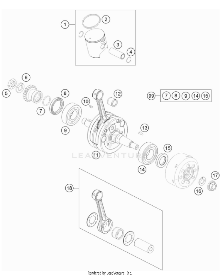 Crankshaft, Piston TC 85 ENGINE - 2024 Schematic