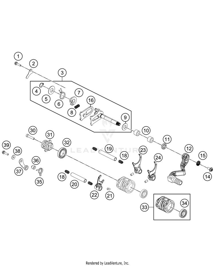 Shifting Mechanism TC 65 Engine - 2021 Schematic