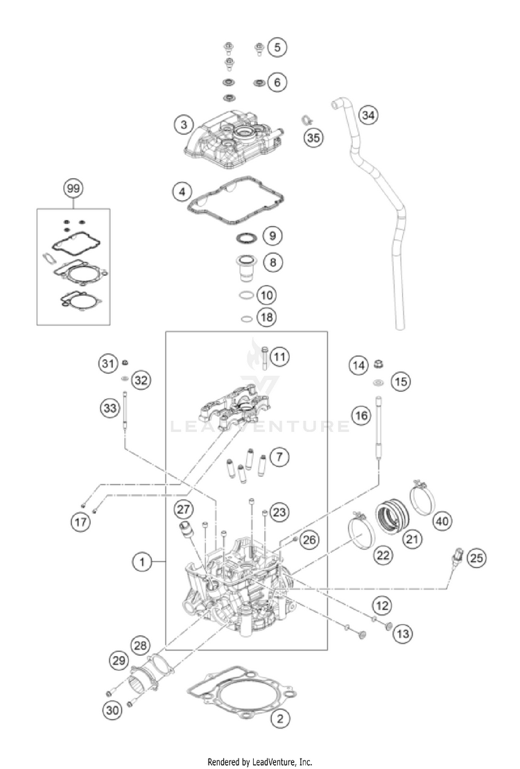Cylinder Head FX 350 Engine - 2022 Schematic