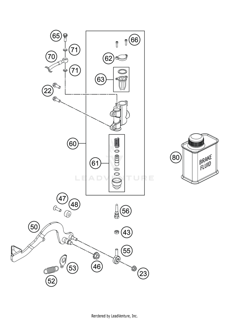 Rear Brake Control TC 50 MINI CHASSIS - 2020 Schematic