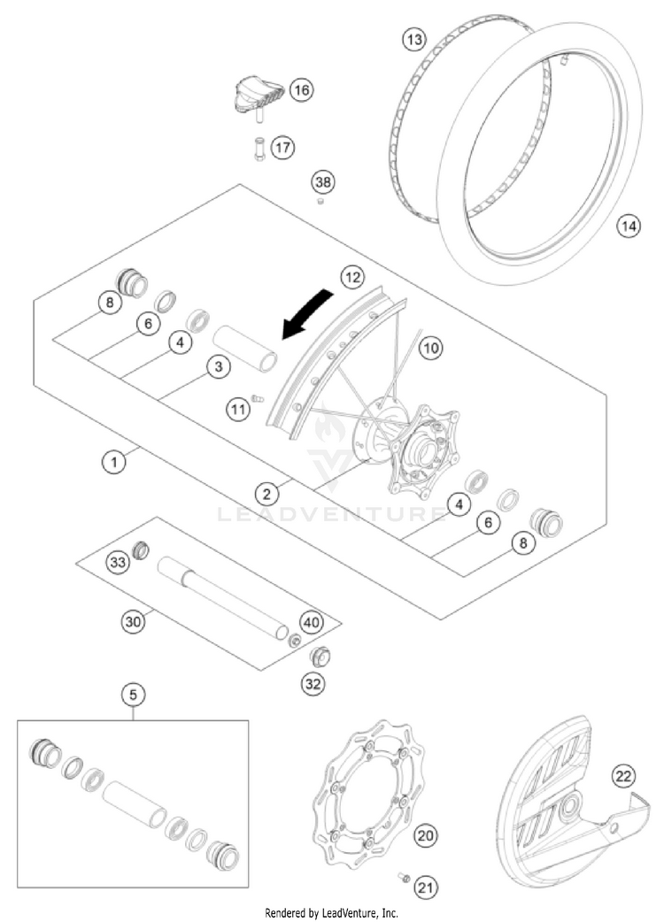 Front Wheel FC 450 ROCKSTAR EDITION US CHASSIS - 2023 Schematic