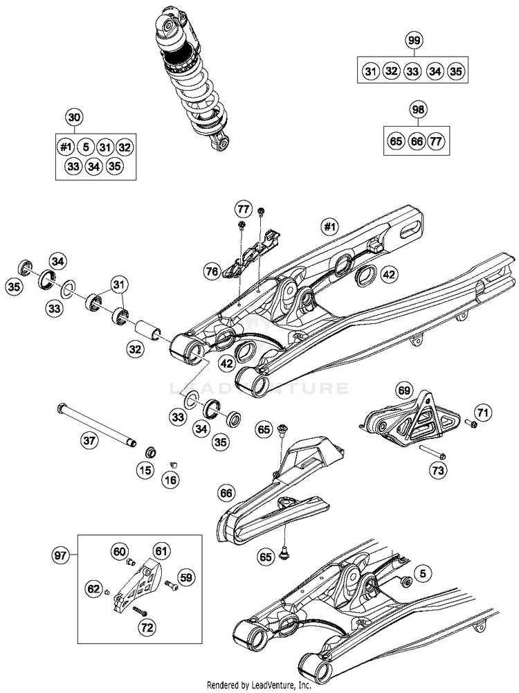 Swing Arm TC 85 CHASSIS - 2016 Schematic