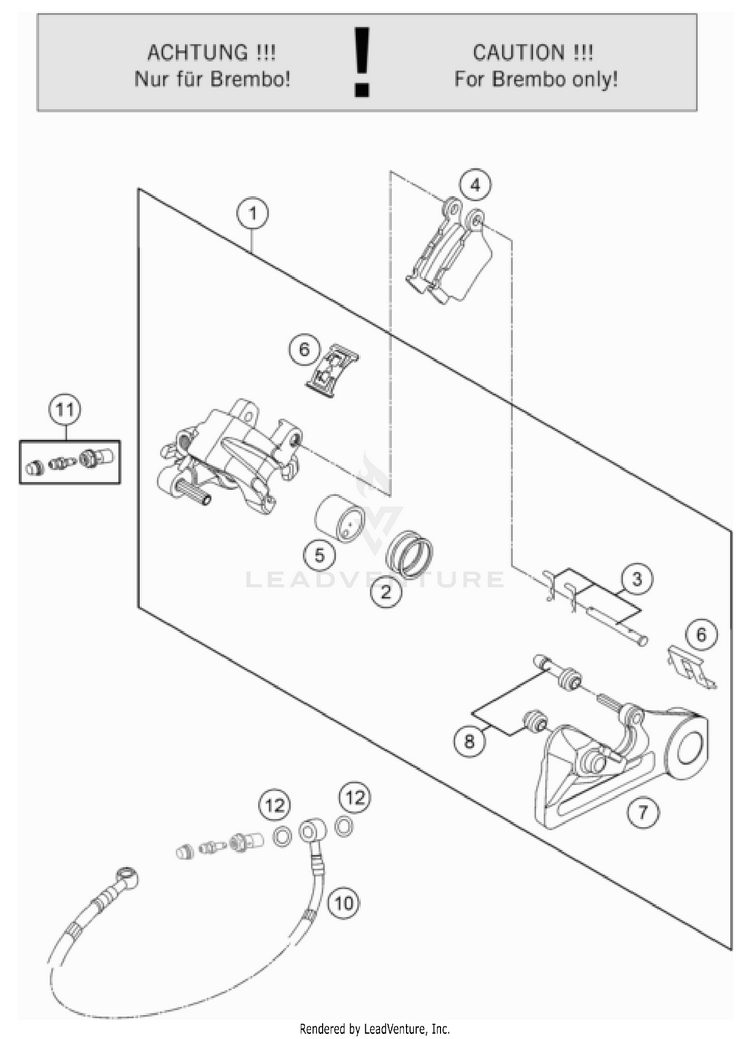 Rear Brake Caliper FC 250 CHASSIS - 2022 Schematic
