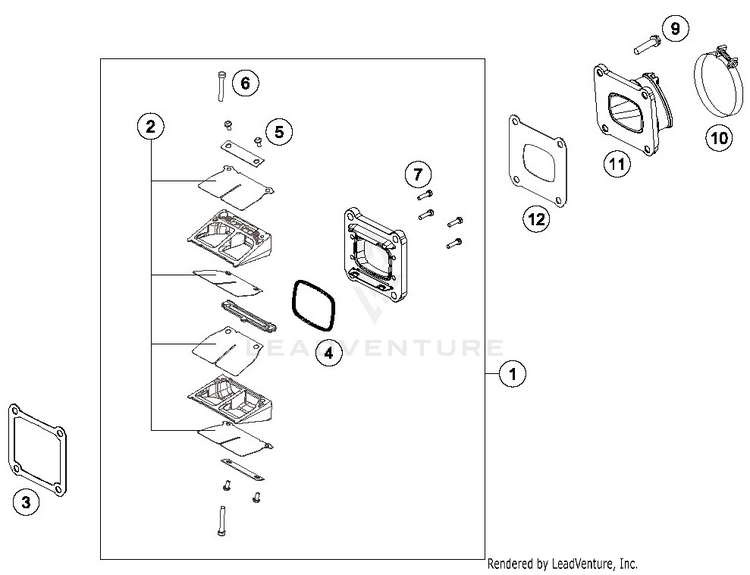 Reed Valve Case TE 300i ENGINE - 2019 Schematic