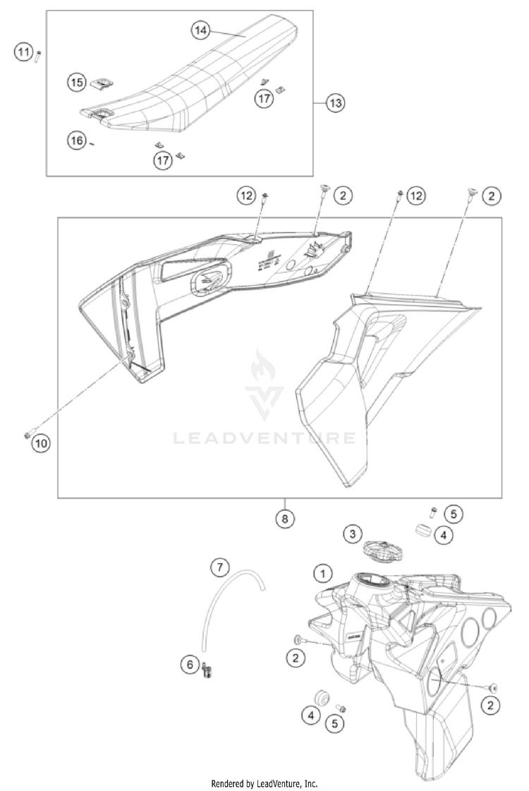 Tank, Seat TX 300 CHASSIS - 2025 Schematic