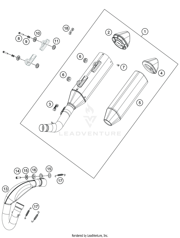 Exhaust System FC 450 CHASSIS - 2020 Schematic